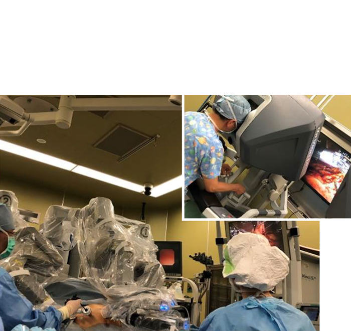 手術支援ロボット (da Vinci) による手術風景